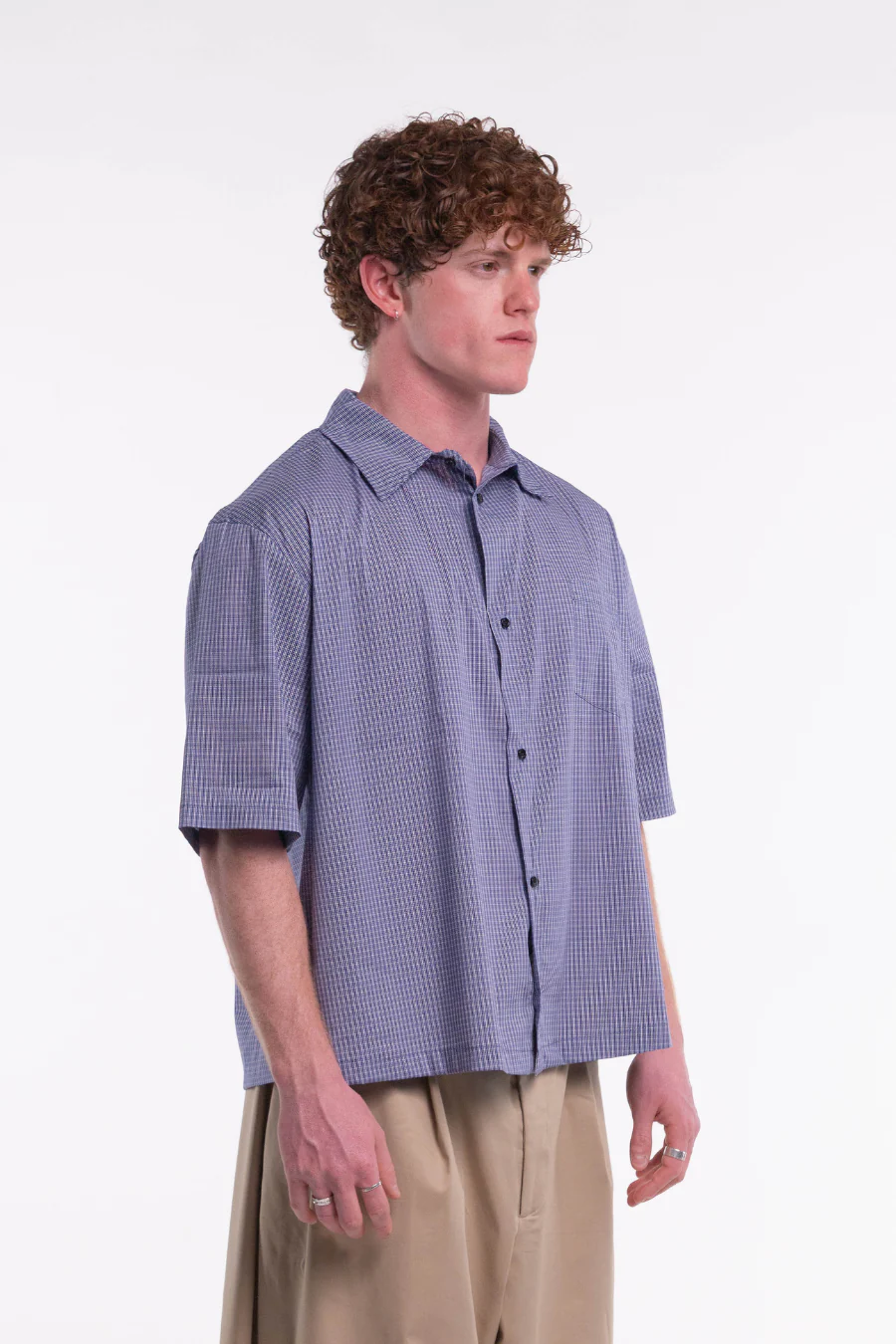 Checked Shirt Boxy fit Blue - Image 3