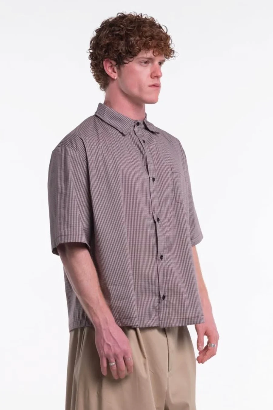 Checked Shirt Boxy fit Chocolate - Image 3