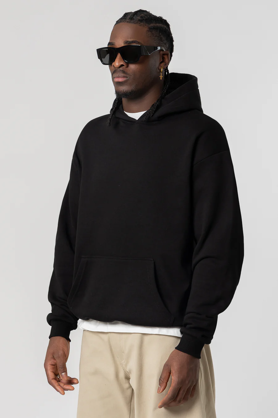 Hoodie Premium Blanks 330GSM Black - Image 4