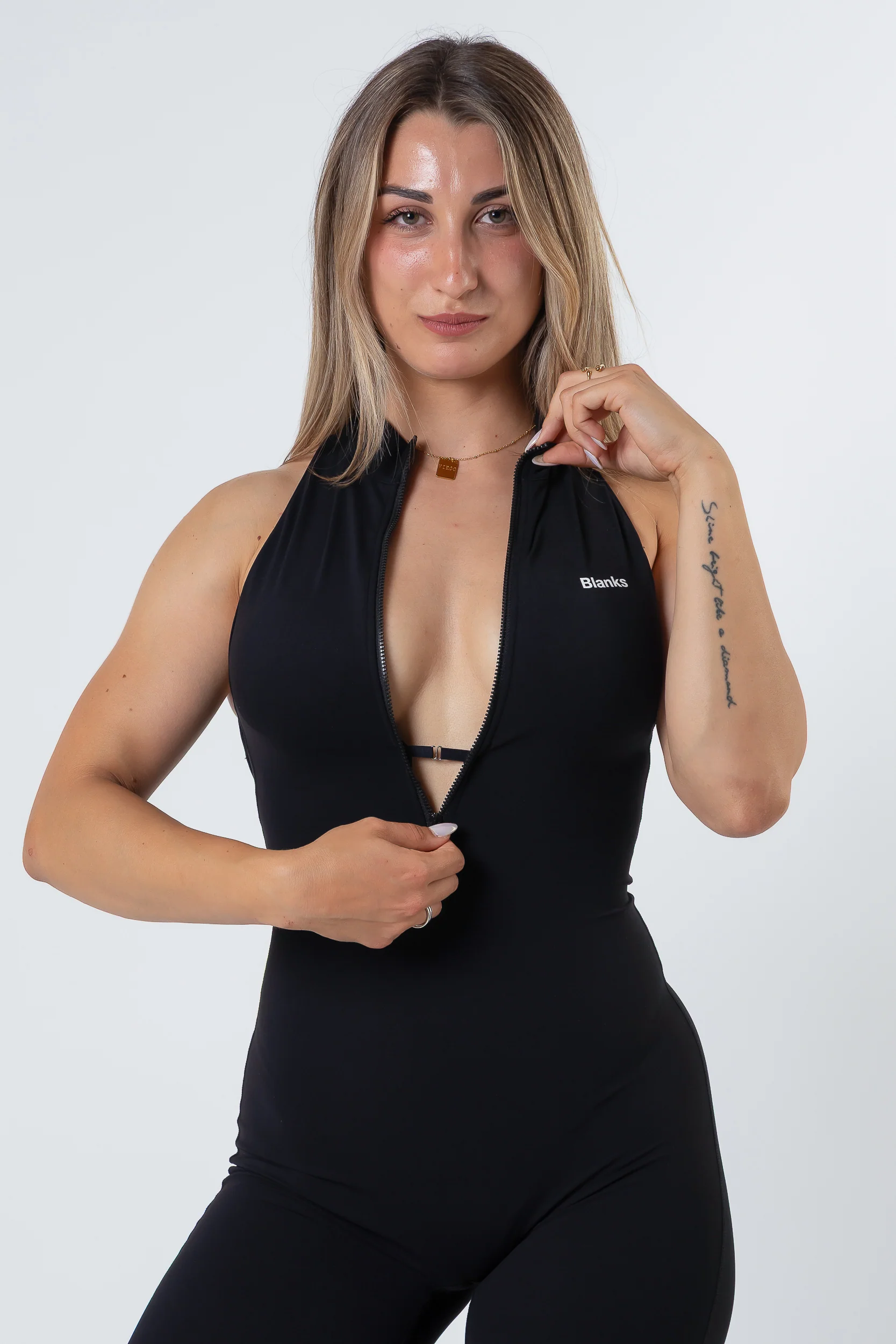 Jumpsuit Zipped Seamless Black - Image 8