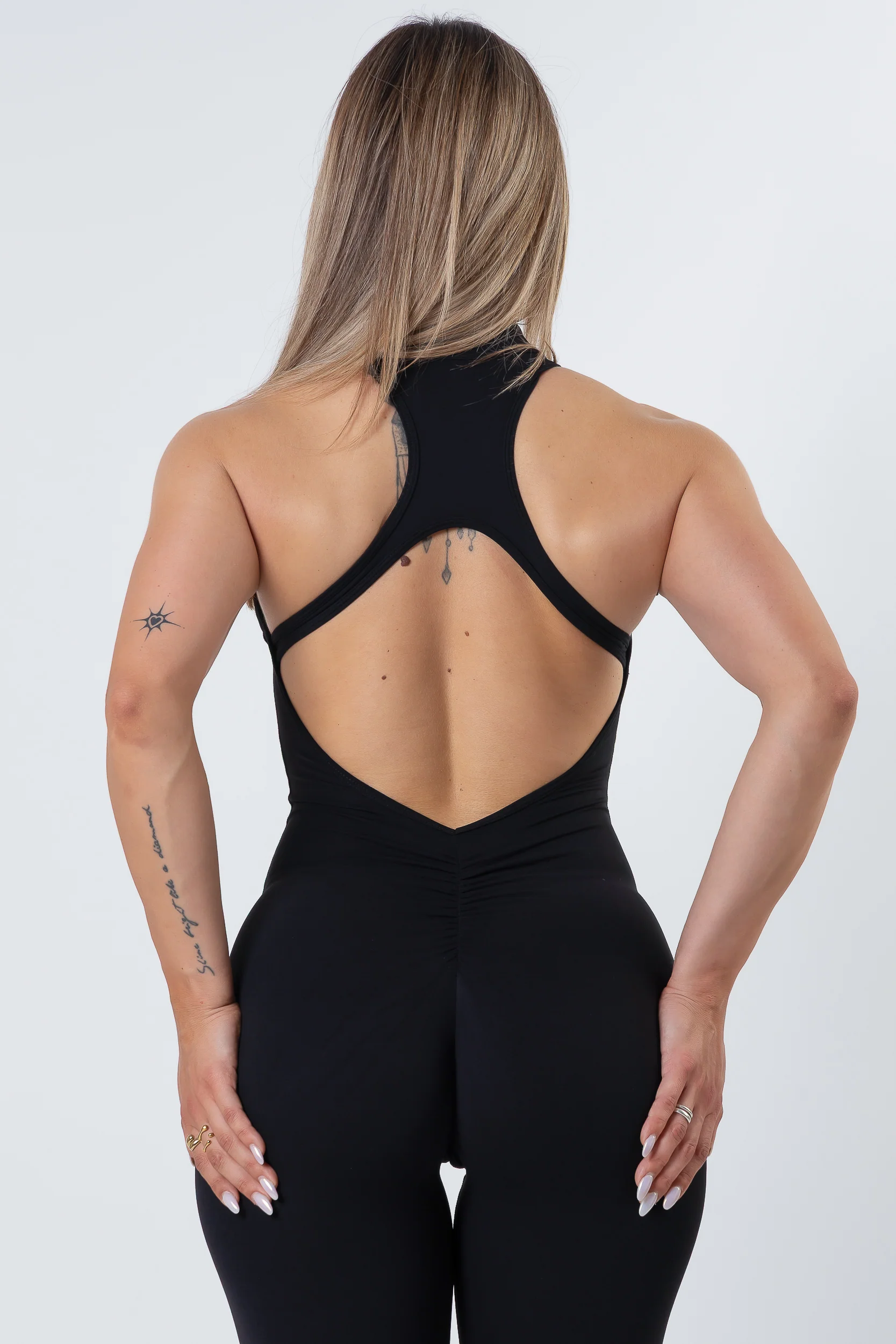 Jumpsuit Zipped Seamless Black - Image 9