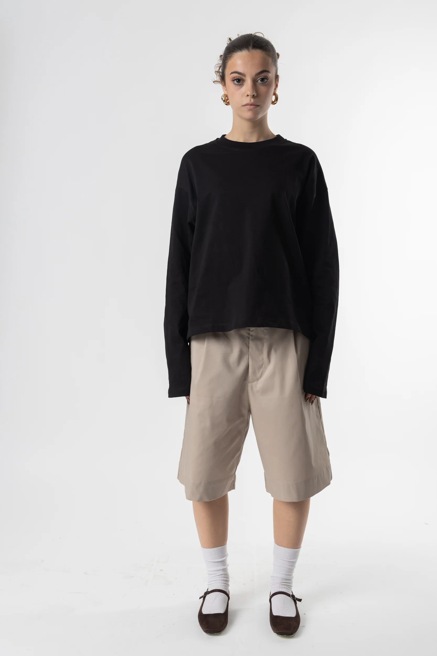 Longsleeve Cropped Blanks 220GSM Black - Image 11