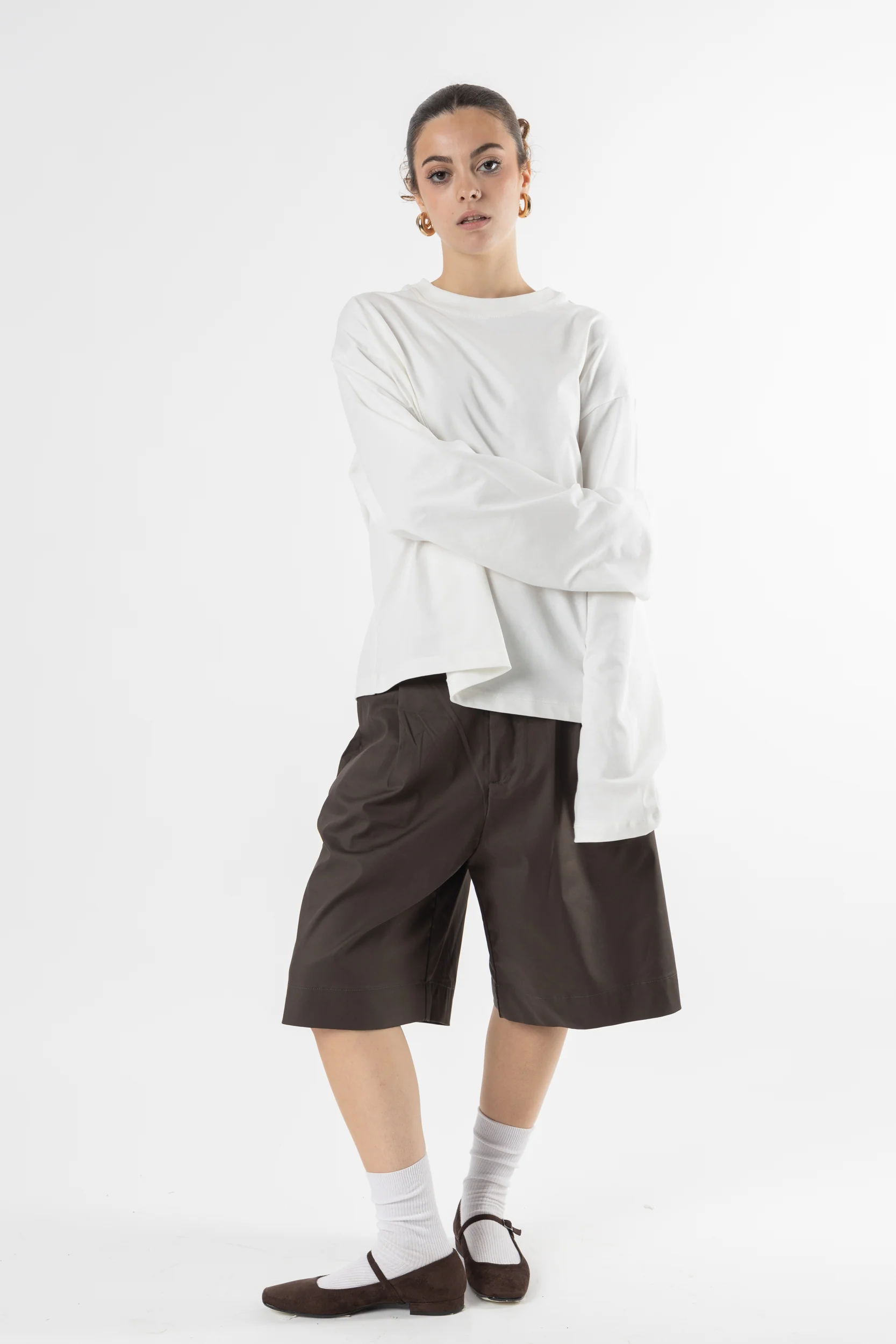 Longsleeve Cropped Blanks 220GSM Off White - Image 10