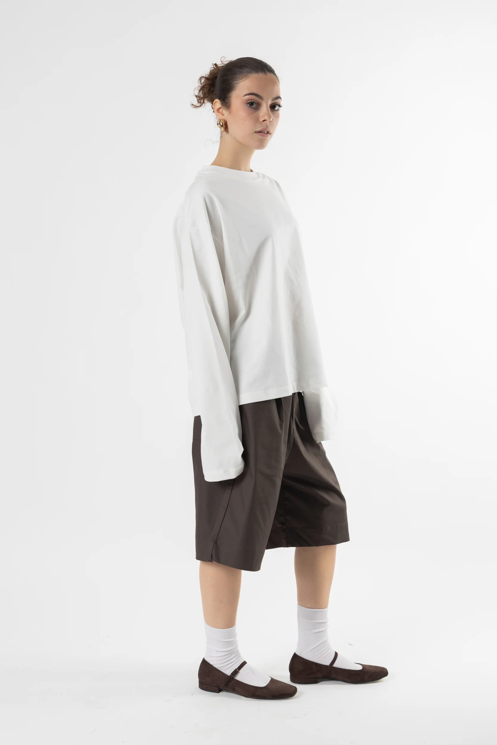 Longsleeve Cropped Blanks 220GSM Off White - Image 11