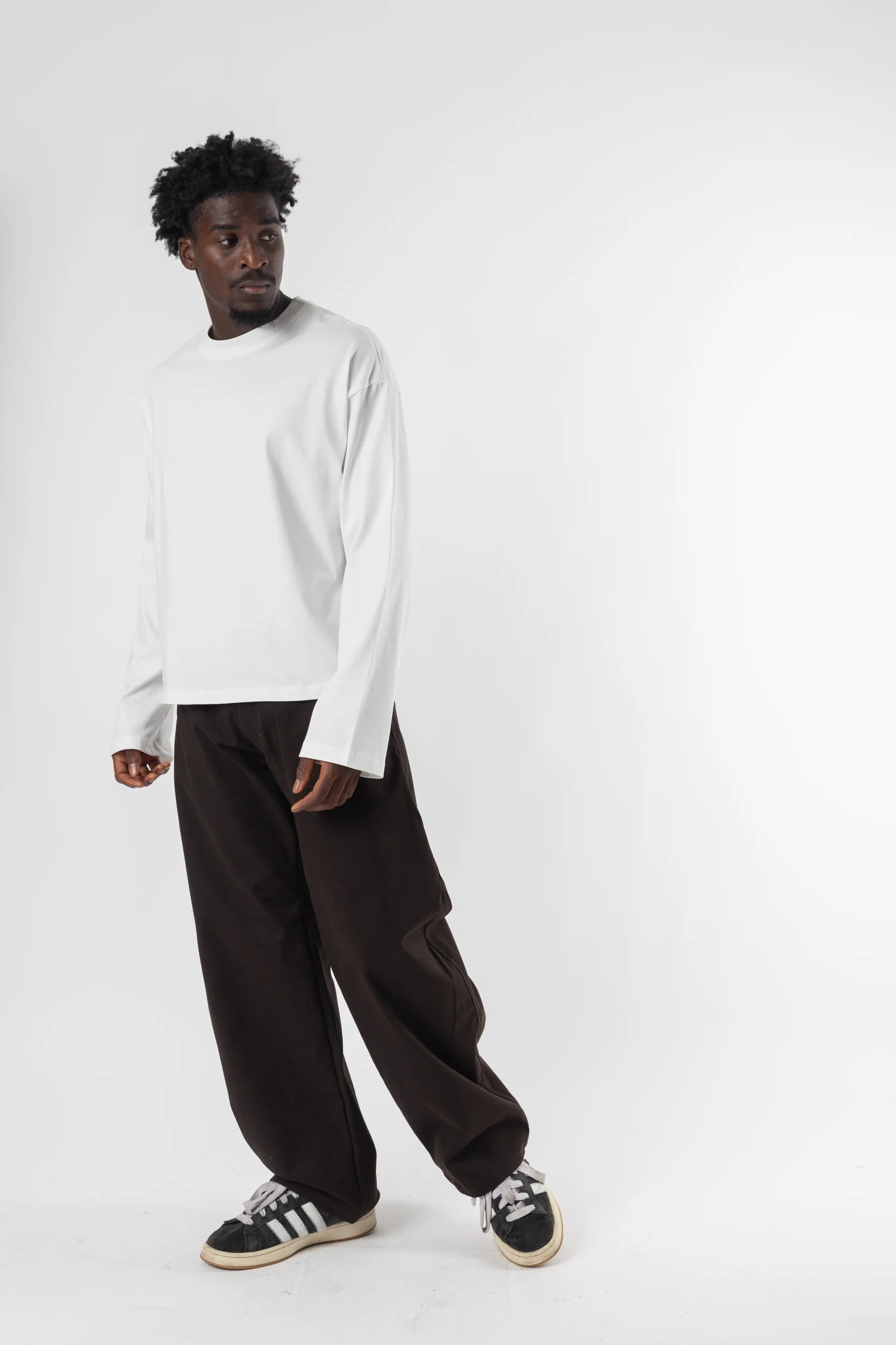 Longsleeve Cropped Blanks 220GSM Off White - Image 7