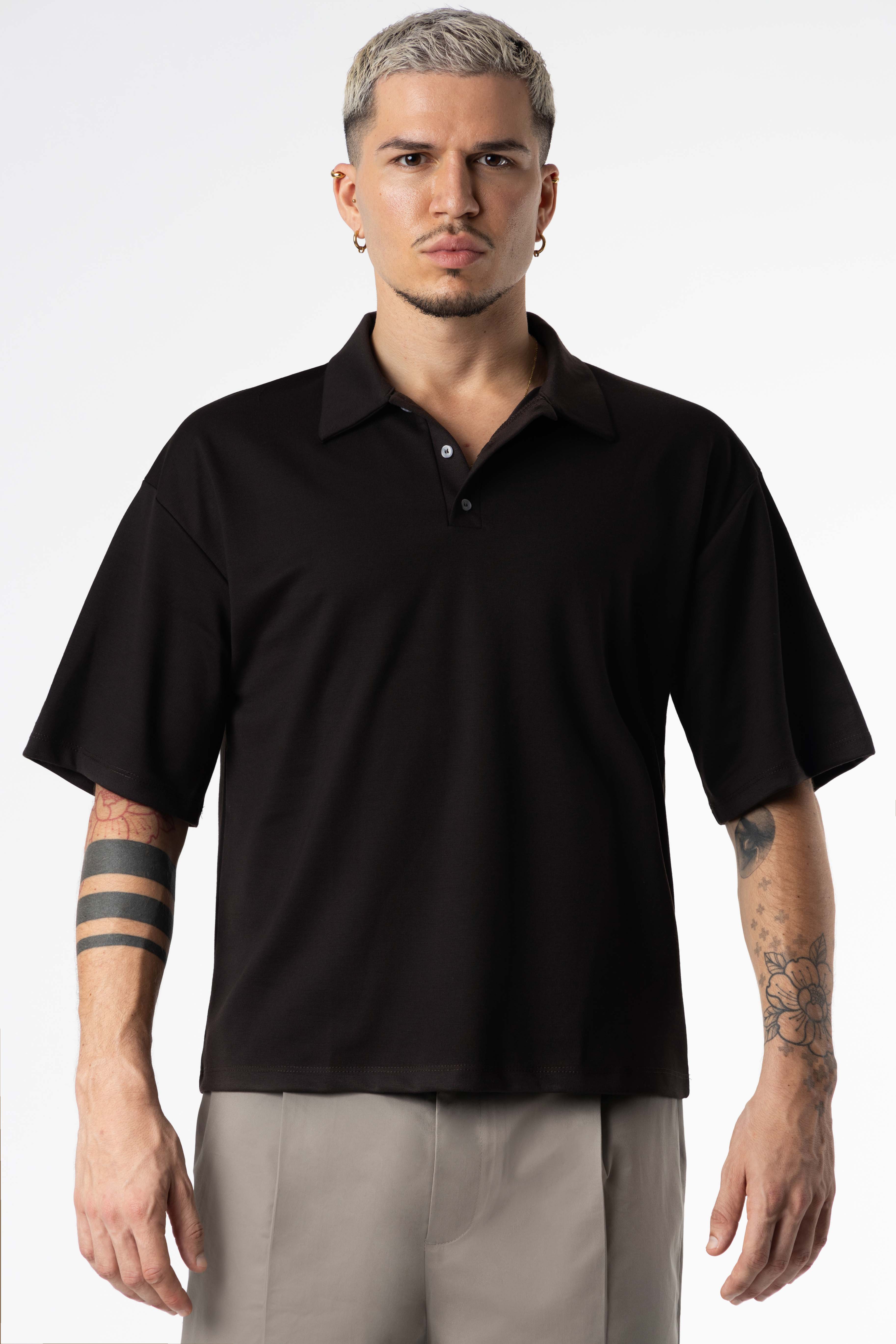 Polo Boxy Fit 270Gsm Chocolate - Image 7