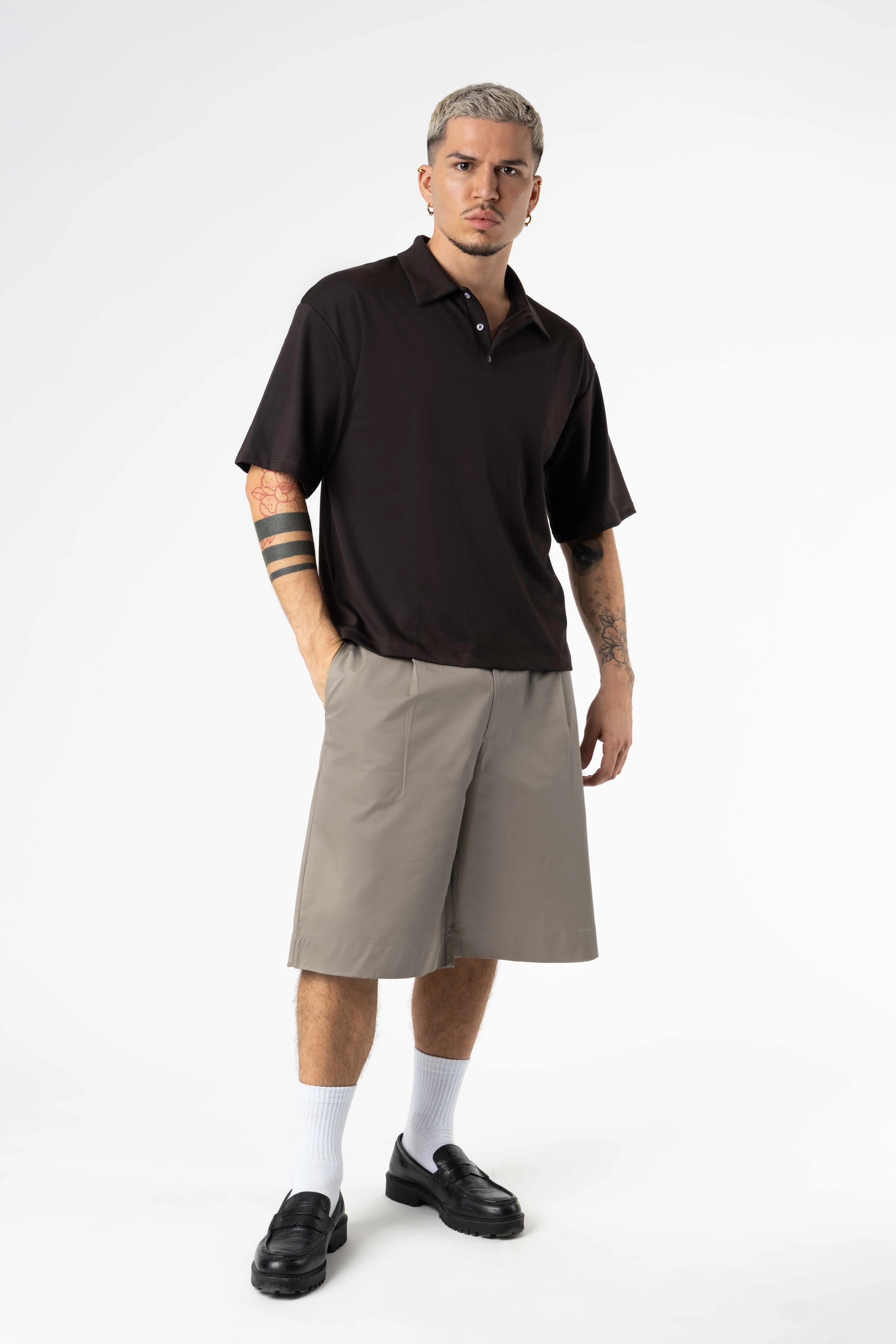 Polo Boxy Fit 270Gsm Chocolate - Image 4
