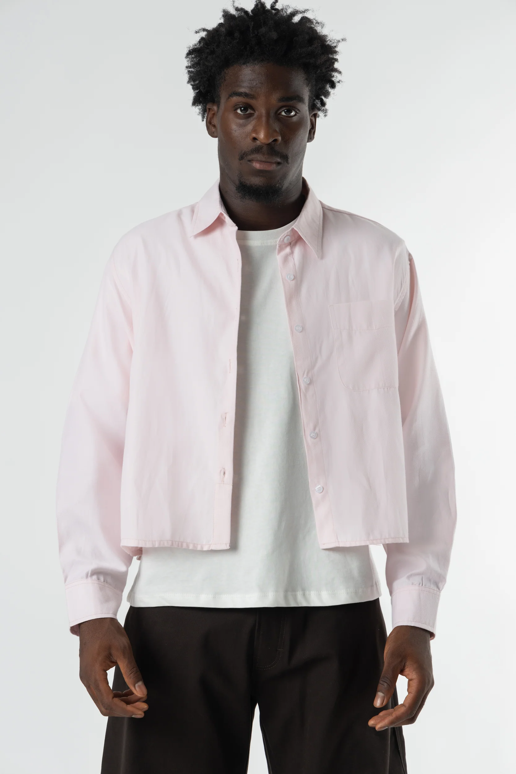 Shirt oxford Cropped Baby Pink - Image 3