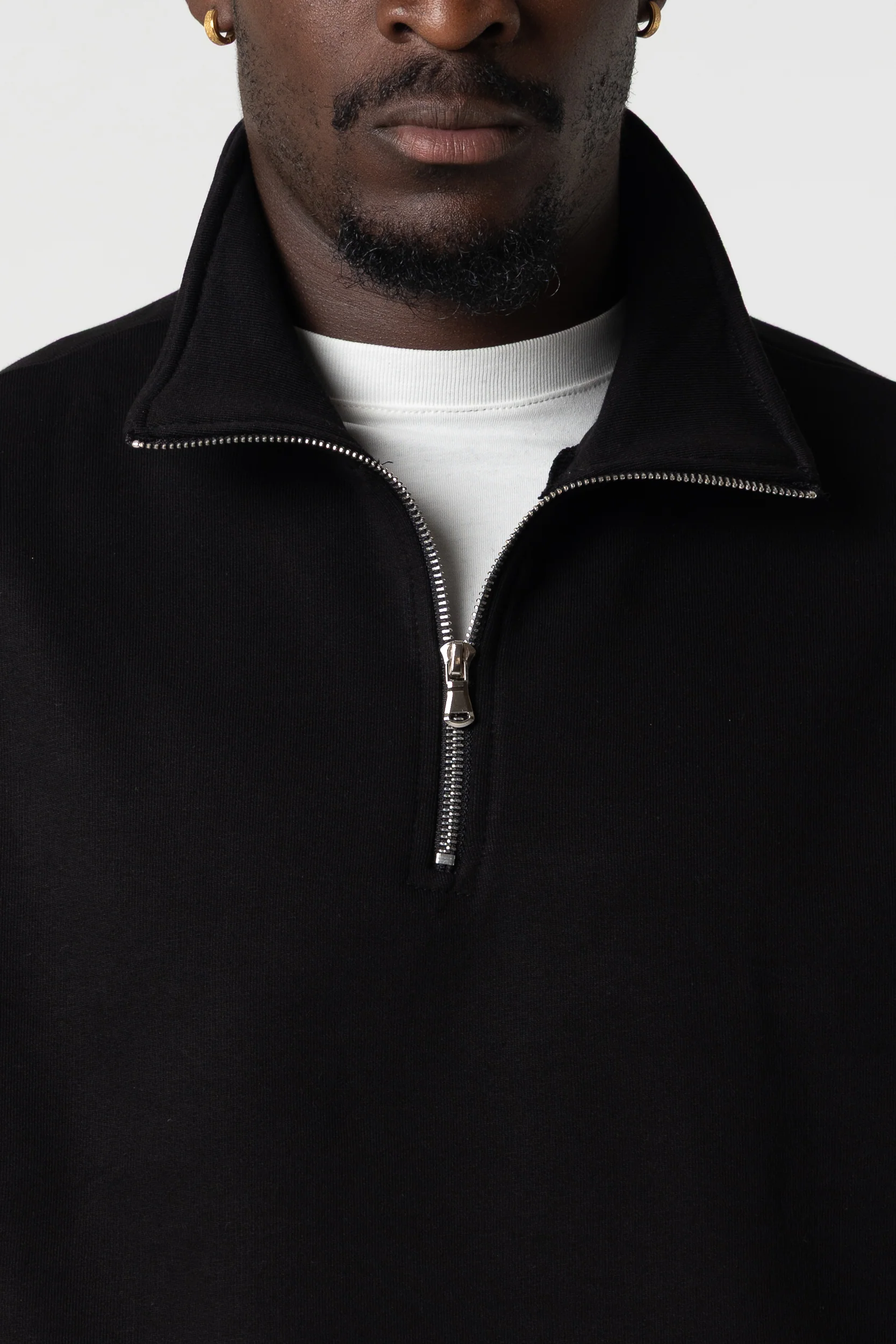 Sweatshirt Half Zip Blanks 330GSM Black - Image 3