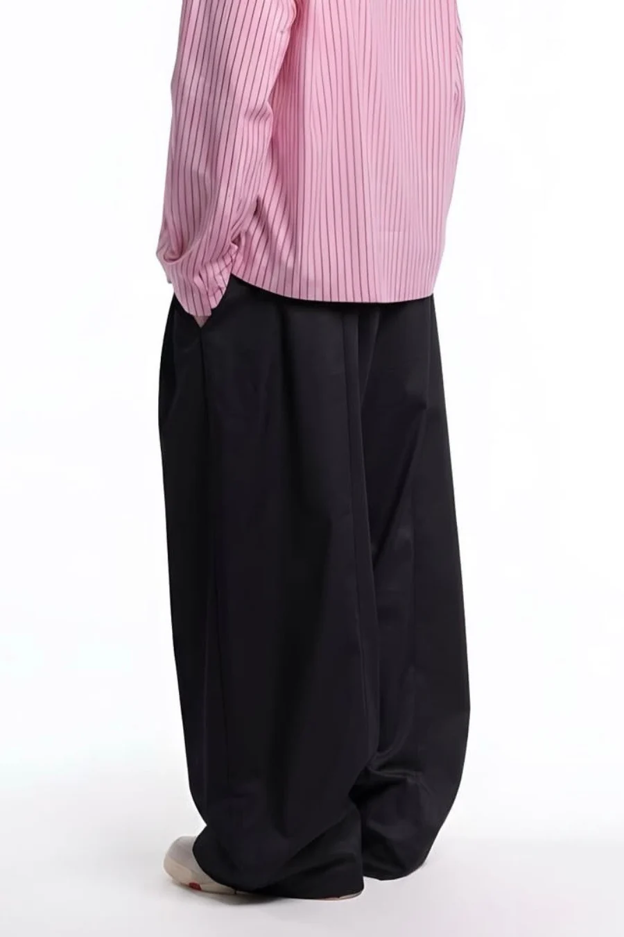 Wide pleat pants Black - Image 4