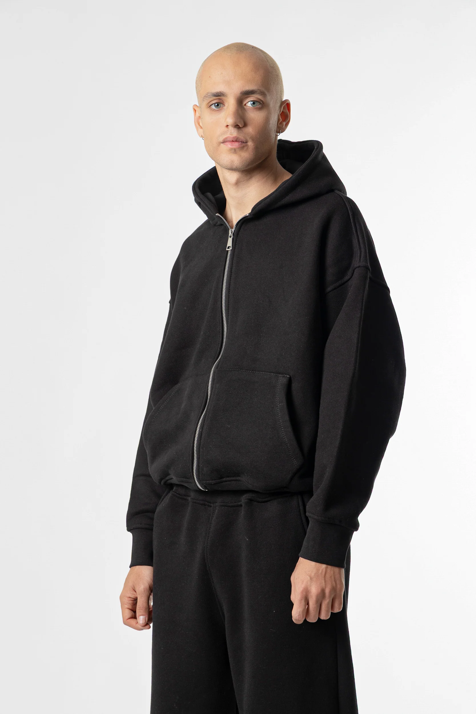 Zip Hoodie Heavy Blanks 500GSM Dark chocolate - Image 8