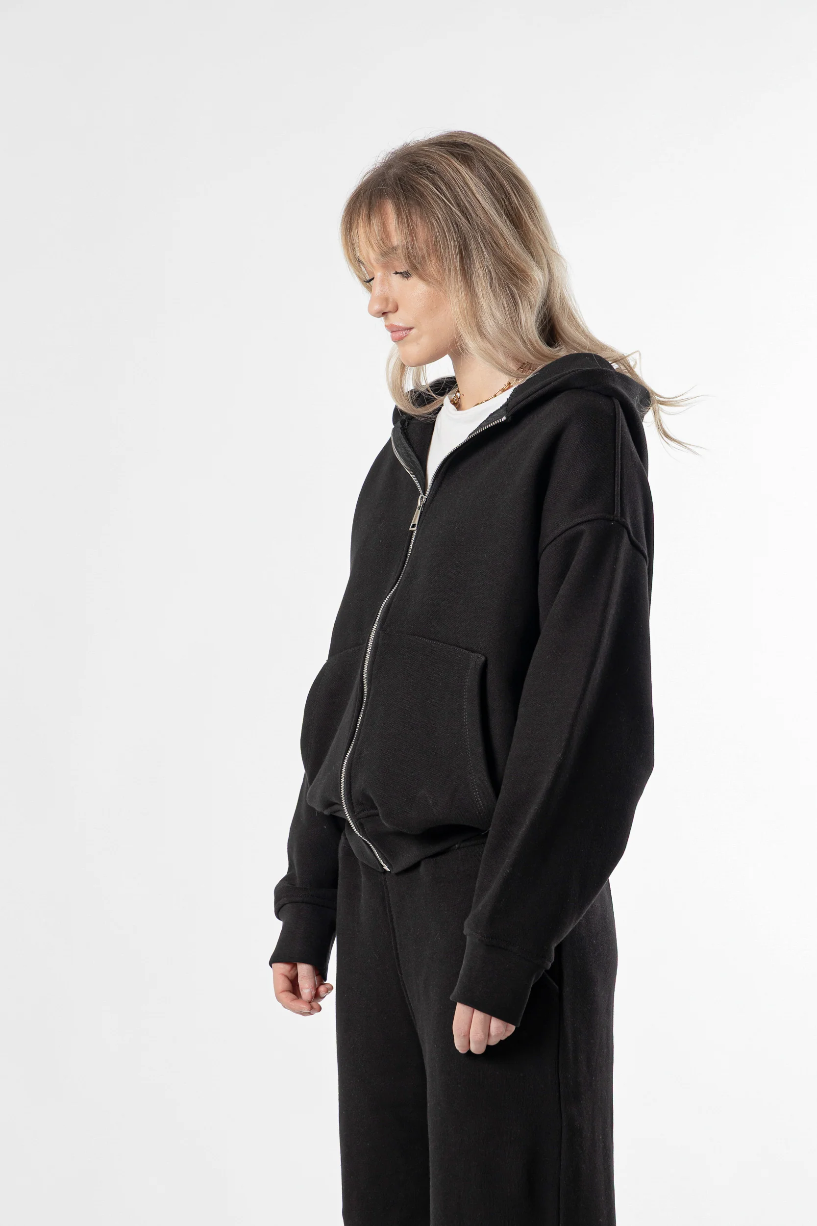 Zip Hoodie Heavy Blanks 500GSM Dark chocolate - Image 7