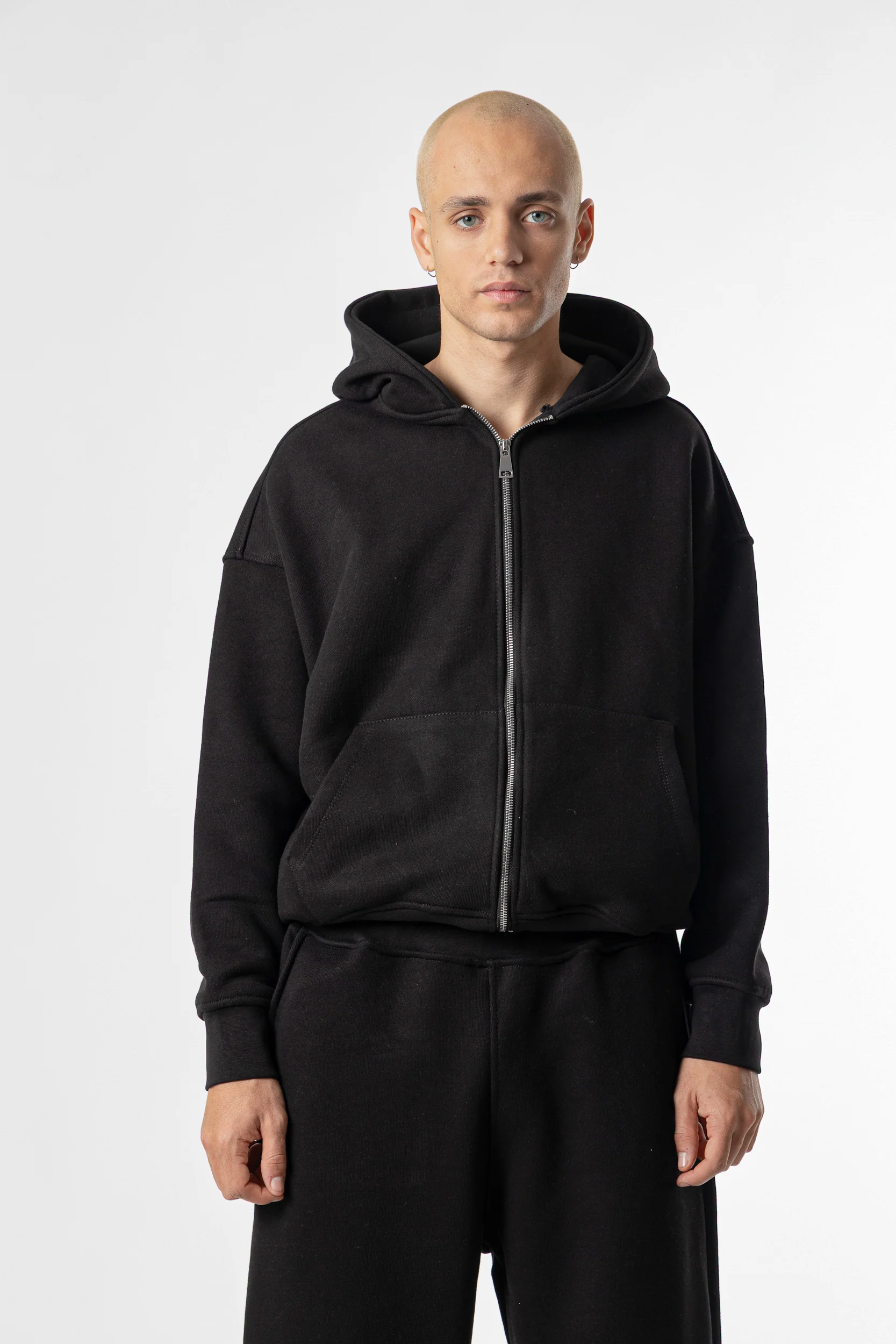 Zip Hoodie Heavy Blanks 500GSM Dark chocolate - Image 4
