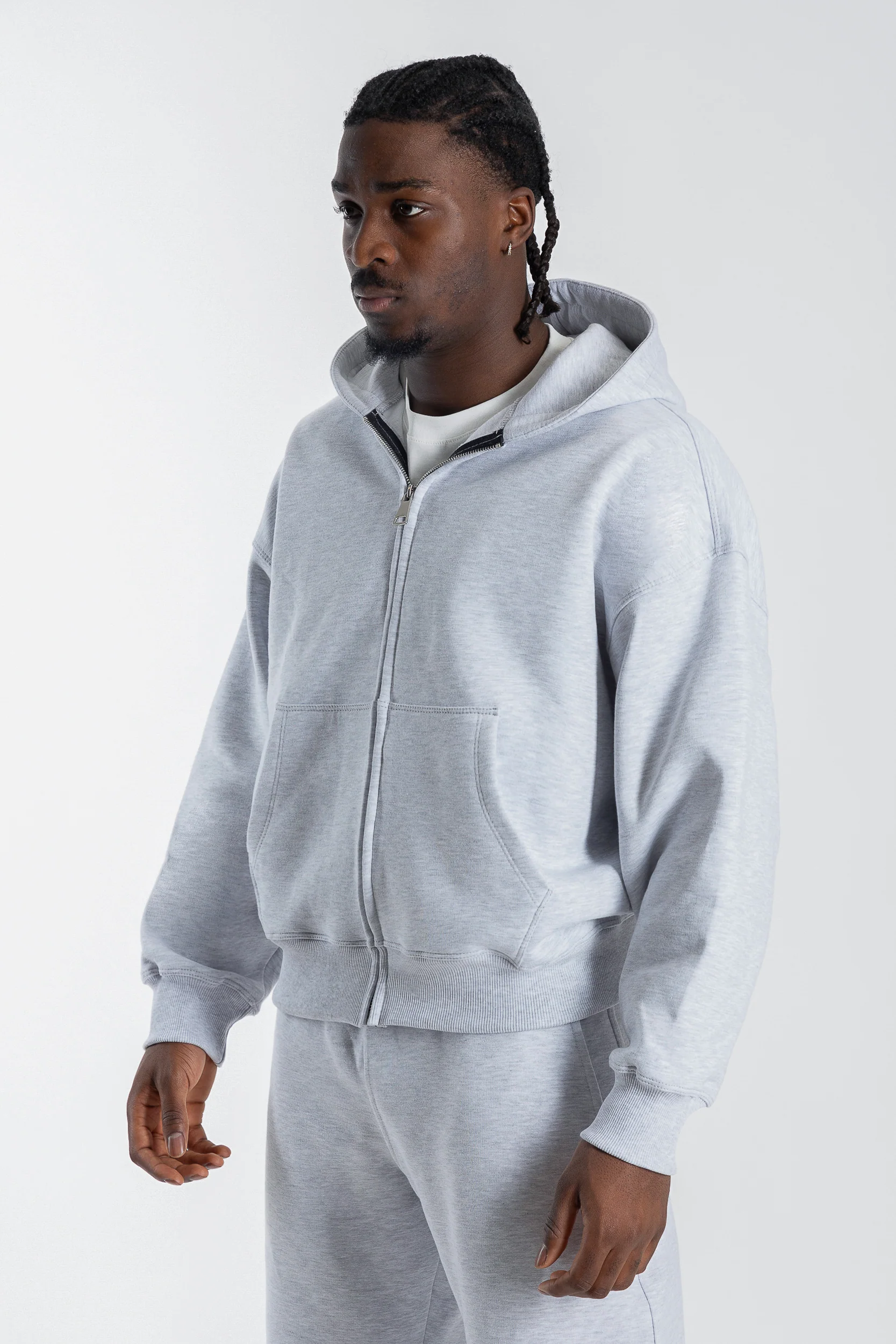 Zip Hoodie Premium Blanks 330GSM Night Blue - Image 4